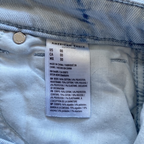 American Eagle Outfitters Blue Tie-Dye Denim Shorts size 00 - Picture 7 of 8